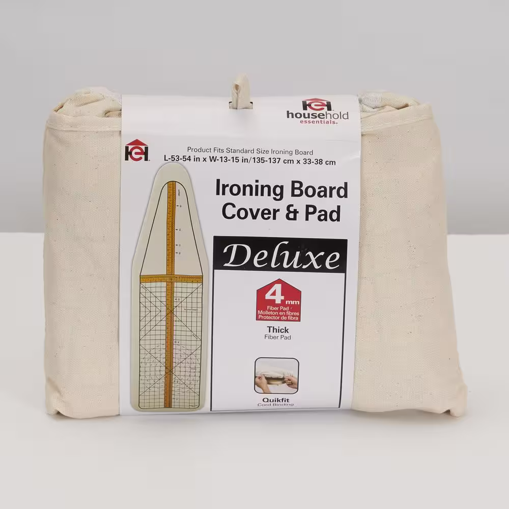 HOUSEHOLD ESSENTIALS Cotton Sewing Guide Print with Sewing Measurments Ironing Board Cover and Pad