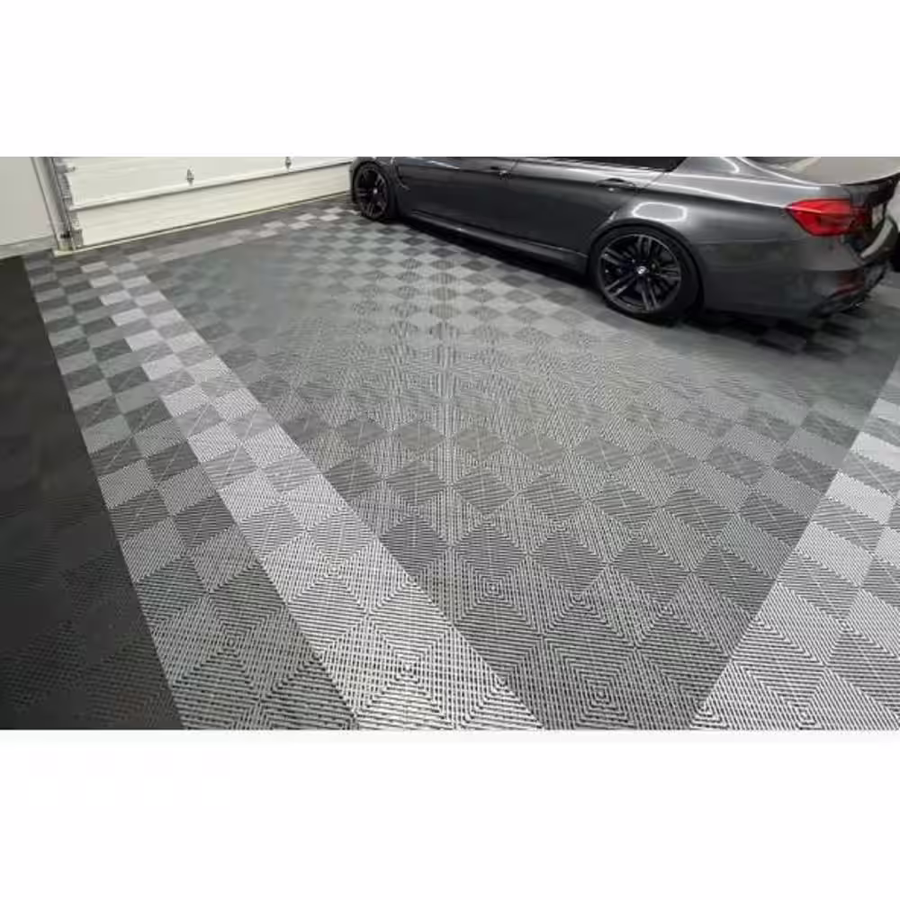 Swisstrax Ribtrax Smooth Home 12 in. W x 12 in. L Slate Gray Polypropylene Tile Flooring (10-Pack)