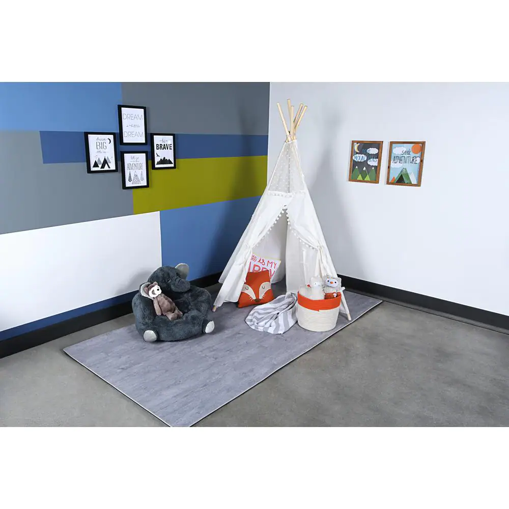 Norsk Reversible Stone Gray/Black Faux Wood 24 in. x 24 in. x 0.47 in. Foam Mats (4-Pack)
