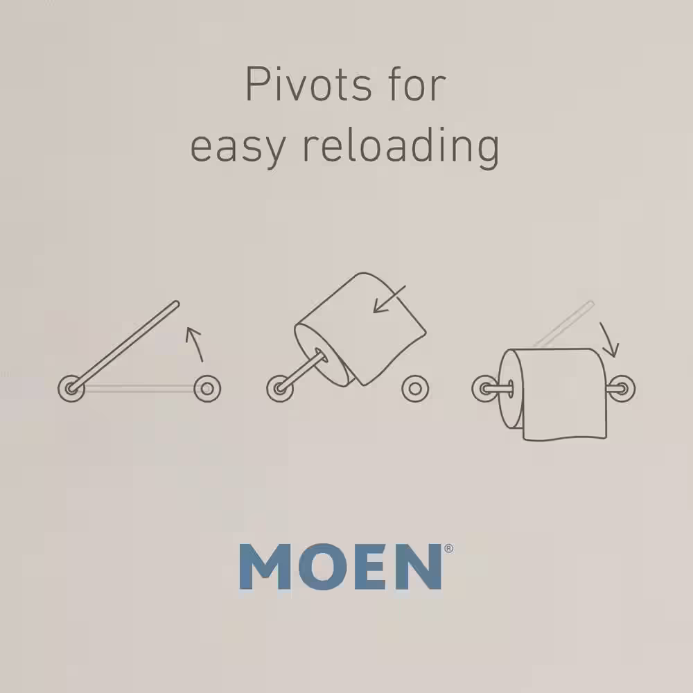 MOEN Hensley Pivoting Double Post Toilet Paper Holder with Press and Mark in Matte Black