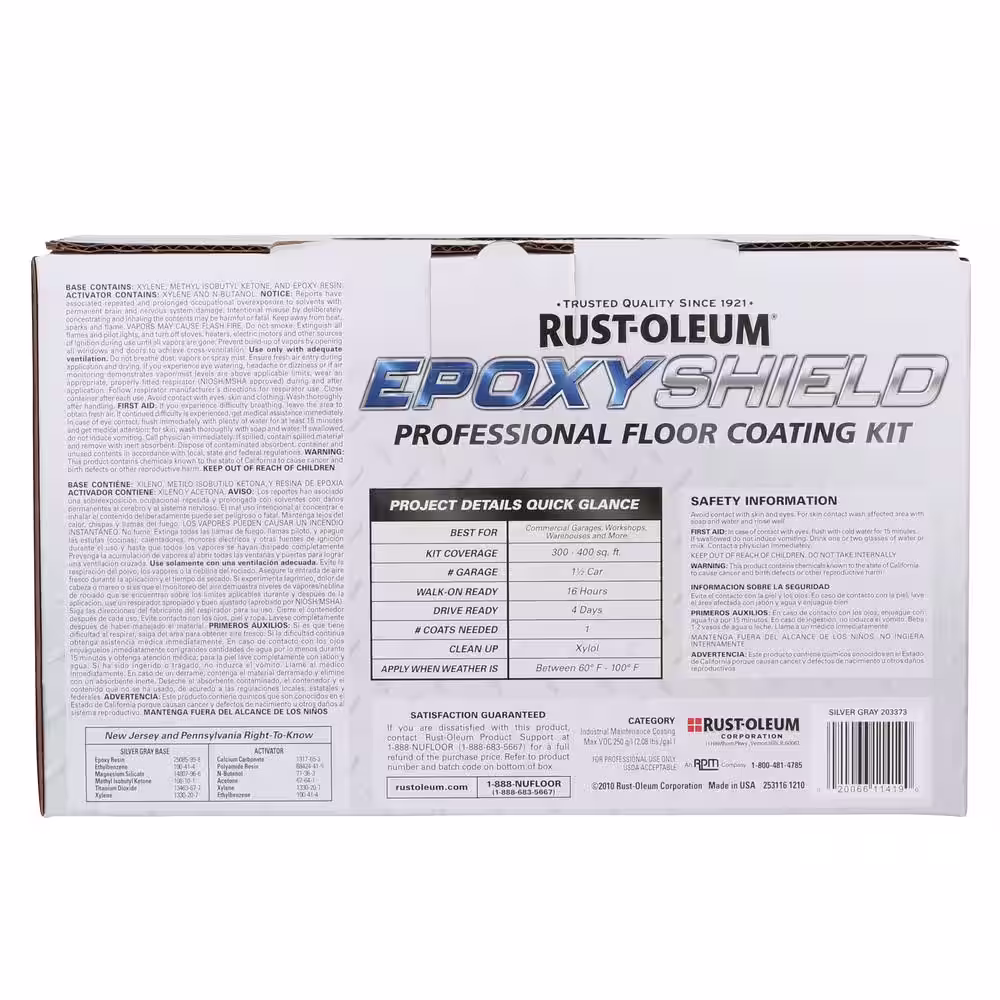 Rust-Oleum EpoxyShield 2 Gal. Silver Gray Semi-Gloss Professional Floor Coating Kit (2-Pack)