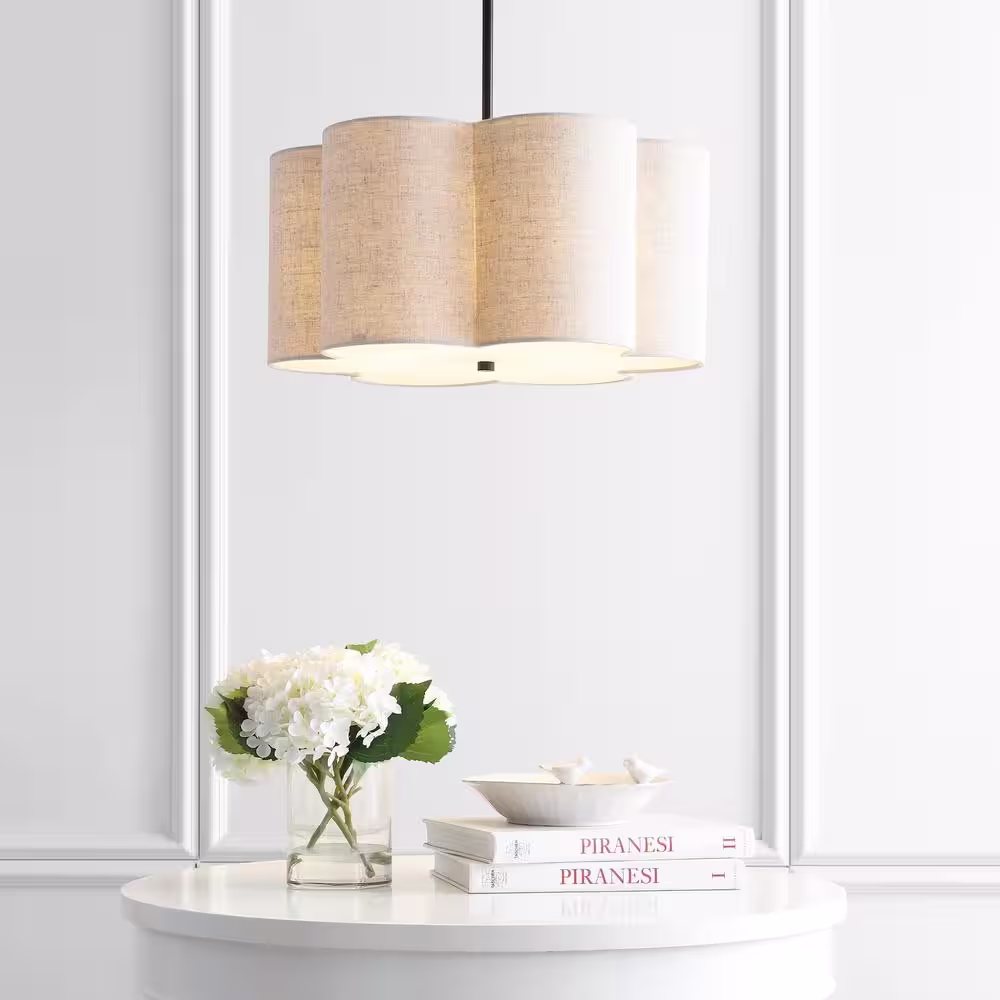 JONATHAN Y Heather 20 in. 4-Light Oil Rubbed Bronze Adjustable Metal LED Pendant