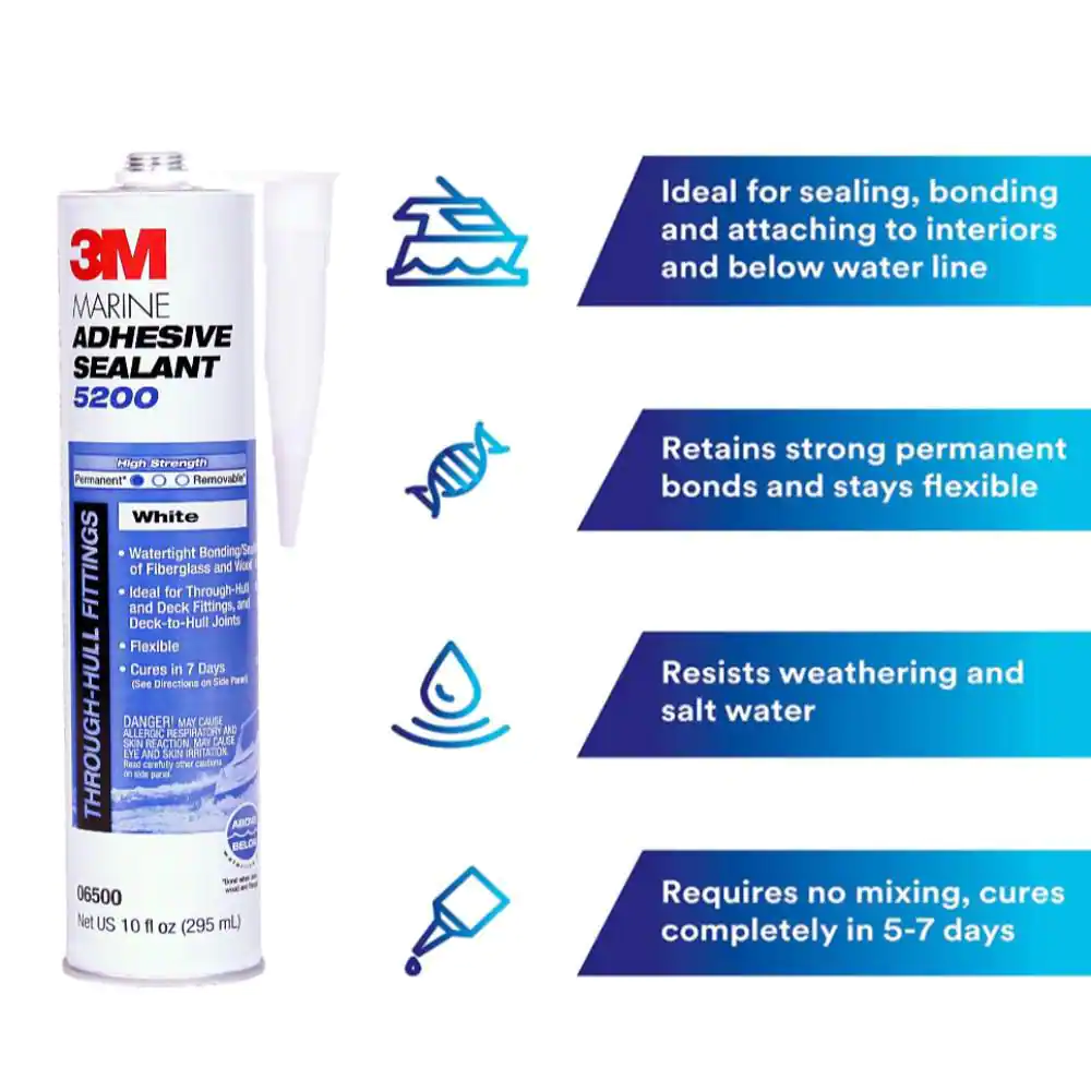 3M 10 oz. White 5200 Marine Adhesive Polyurethane Sealant