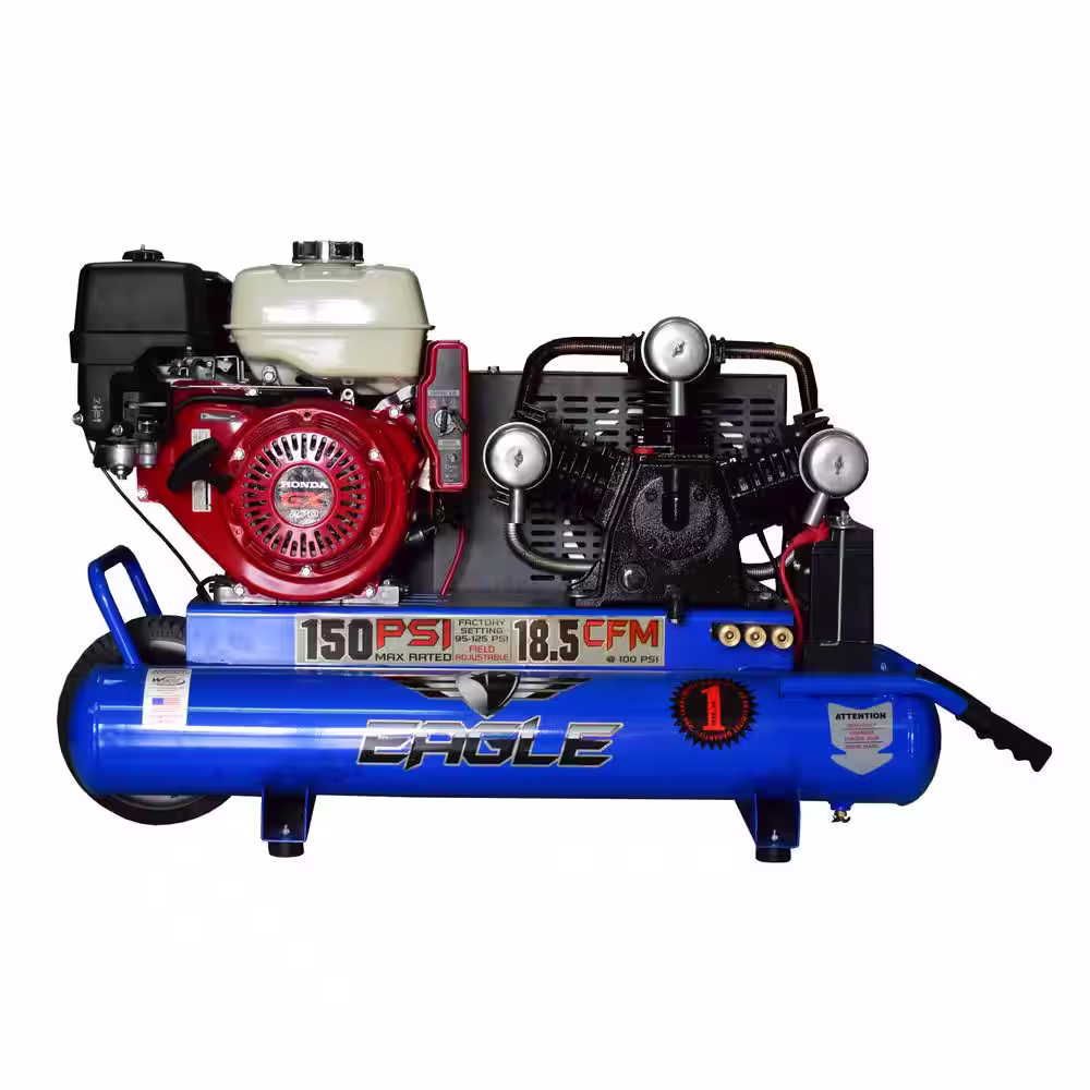 Eagle 10 Gal. Honda Gas Wheelbarrow Air Compressor with Electric Start (Battery Not Included)