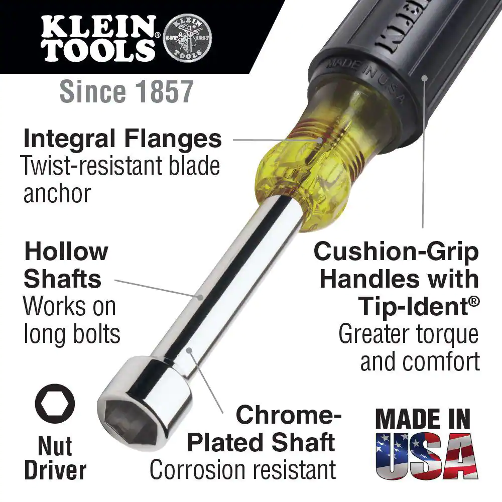 Klein Tools 3 in. Nut Driver Set with Cushion Grip Handles (7-Piece)