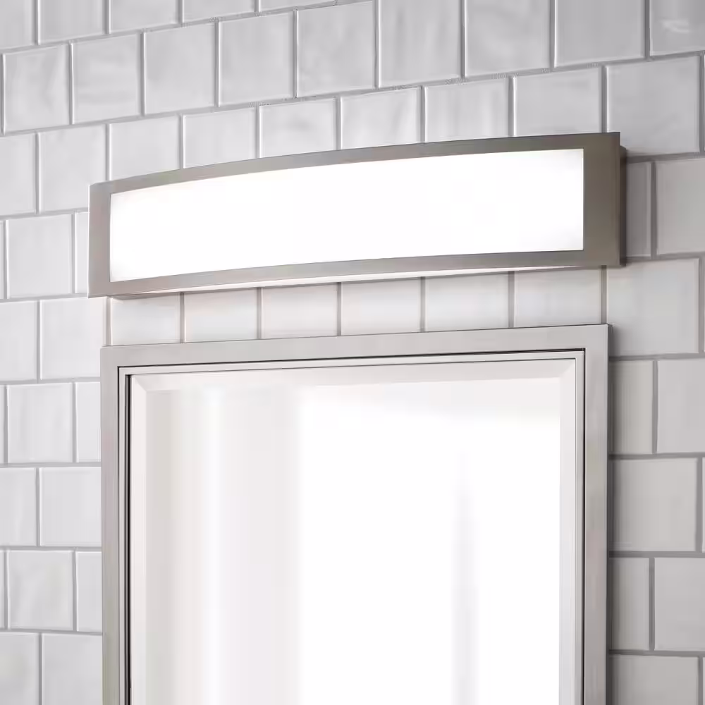 Home Decorators Collection 180-Watt Equivalent Brushed Nickel Integrated LED Vanity Light