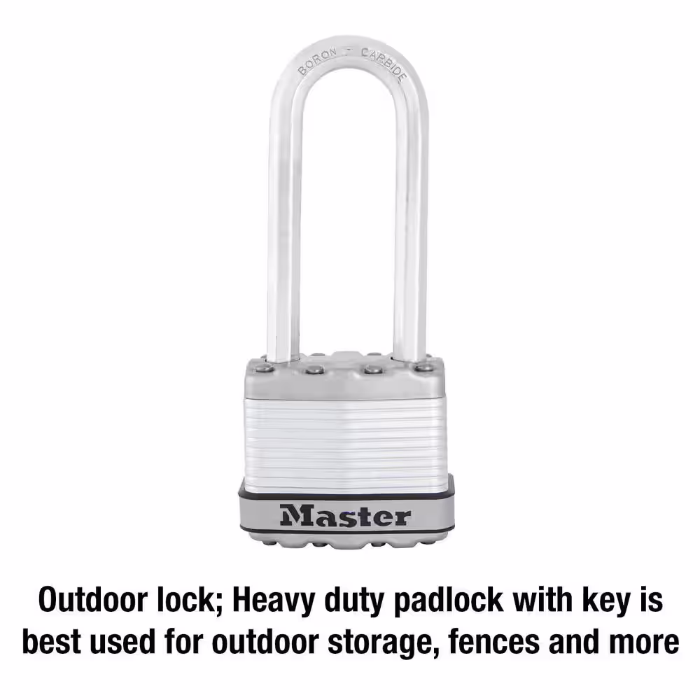 Master Lock Heavy Duty Outdoor Padlock with Key, 1-3/4 in. Wide, 2-1/2 in. Shackle, 4 Pack