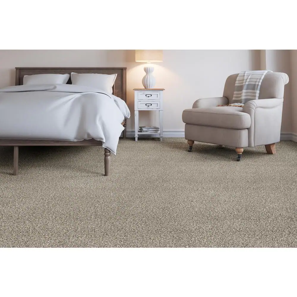 Home Decorators Collection Trendy Threads I - Classy - Gray 40 oz. SD Polyester Texture Installed Carpet
