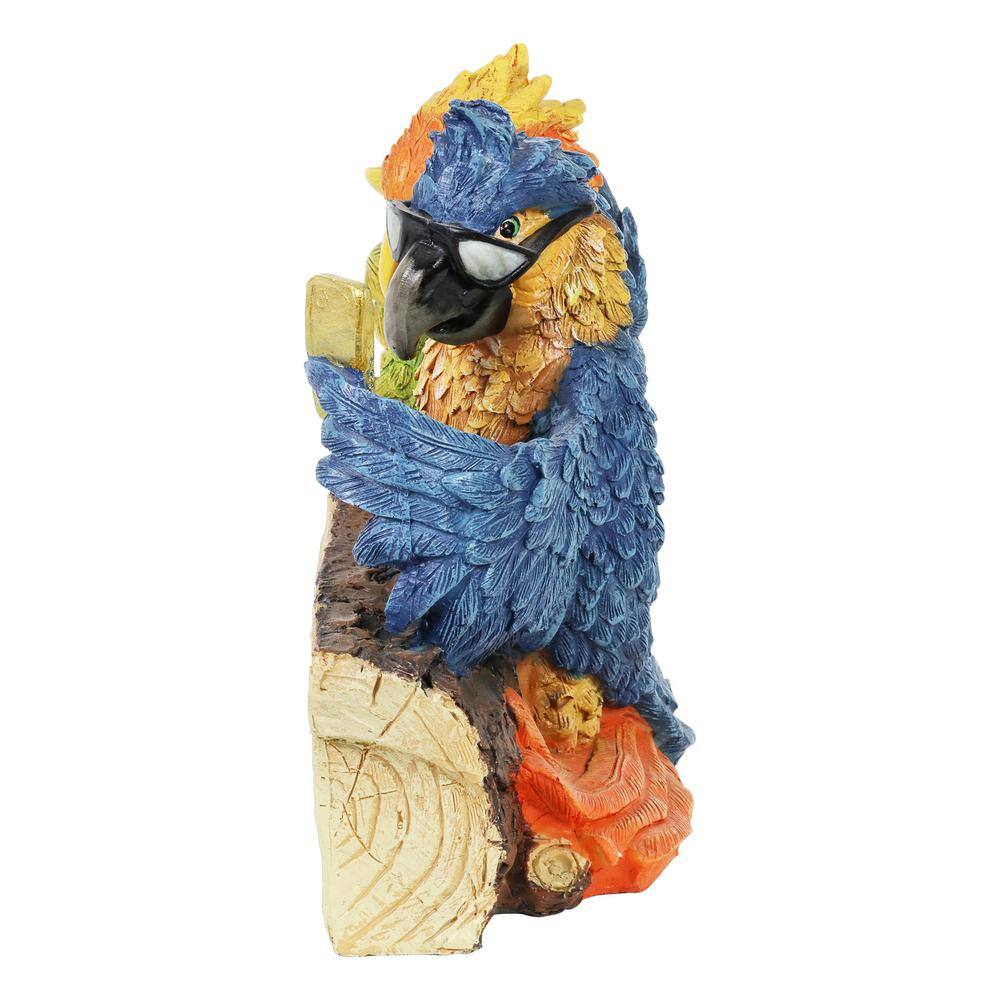 Exhart Solar Happy Hour Parrot Marquee Garden Statue