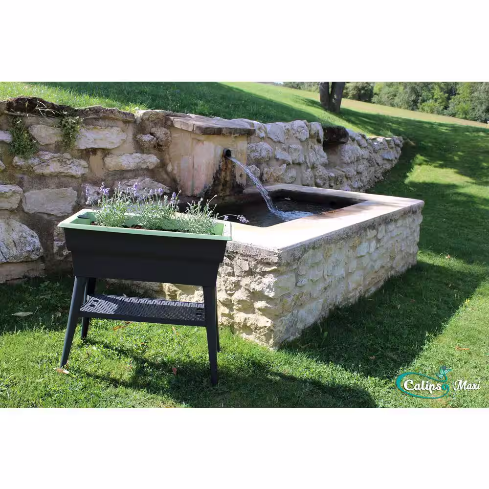 Bosmere English Garden Maxi 32 in. L x 15 in. W x 31-1/2 in. H Self Watering Plastic Raised Garden Bed