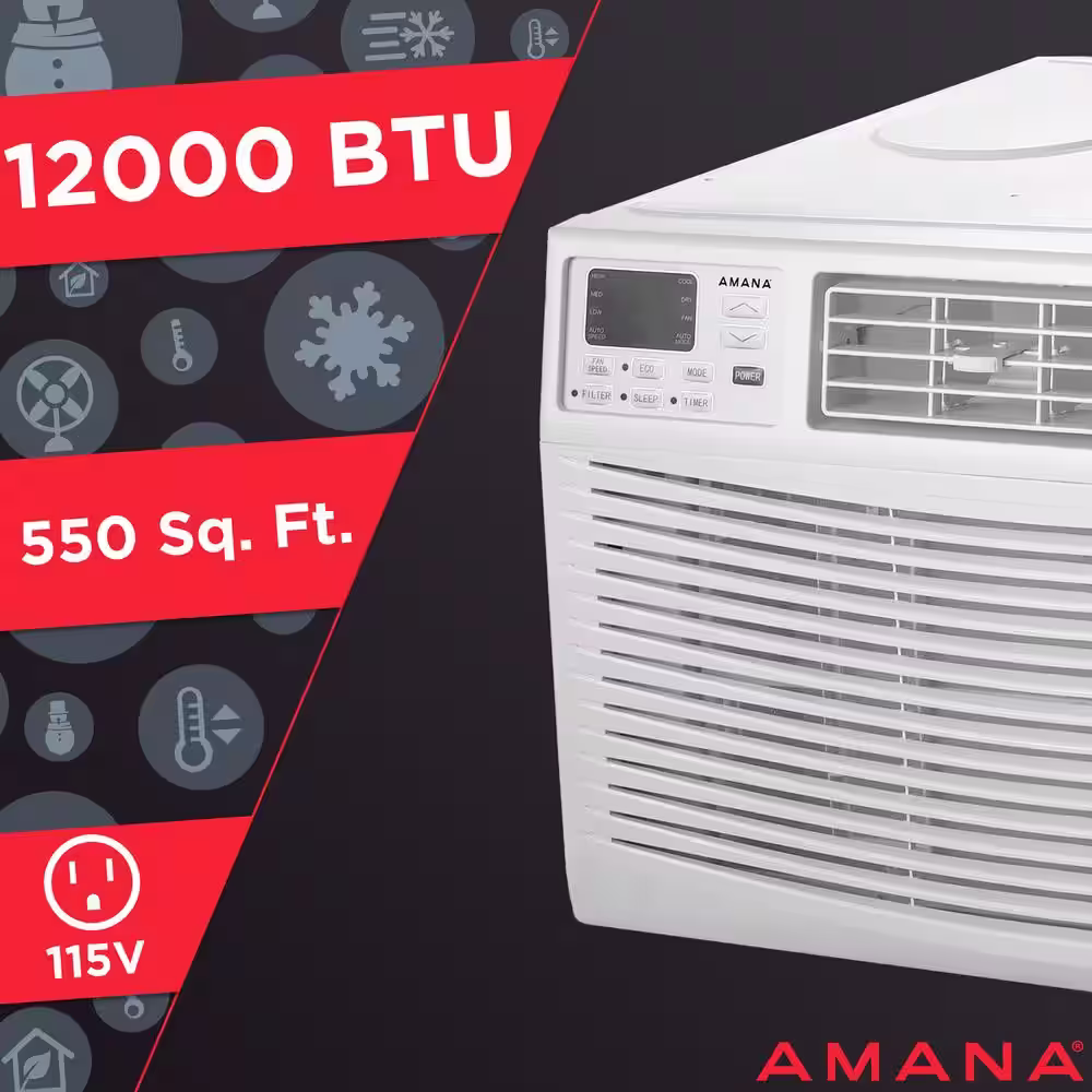 Amana 12,000 BTU 115V Window-Mounted Air Conditioner with Remote Control