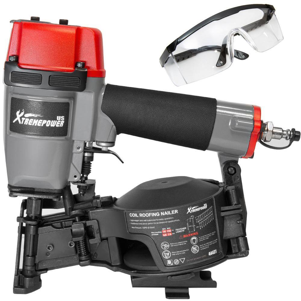 XtremepowerUS Professional Coil Roofing Nailer 1-3/4 in. Cordless Nail Gun Pneumatic Air Tools