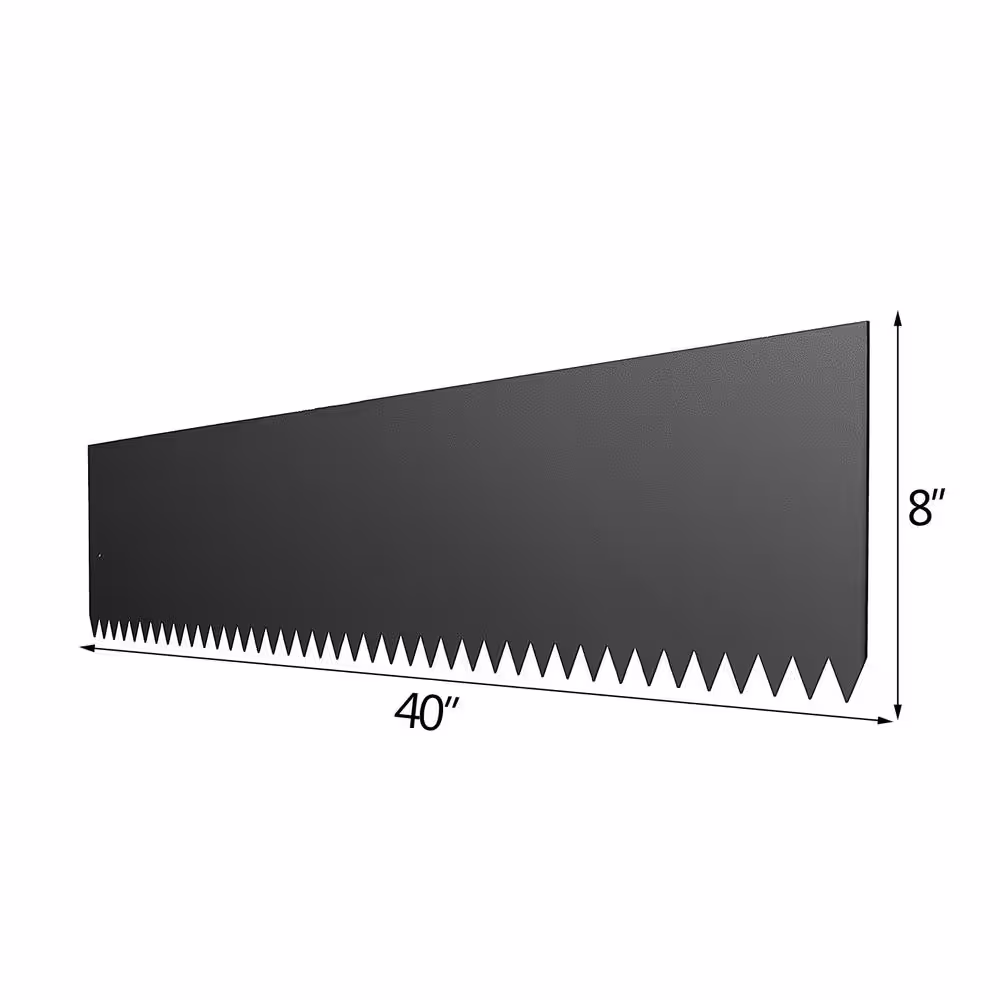 VEVOR 40 in. x 8 in. Black Steel Landscape Edging Steel Garden Edging Border Steel Lawn Edging for Landscaping (4-Pieces)