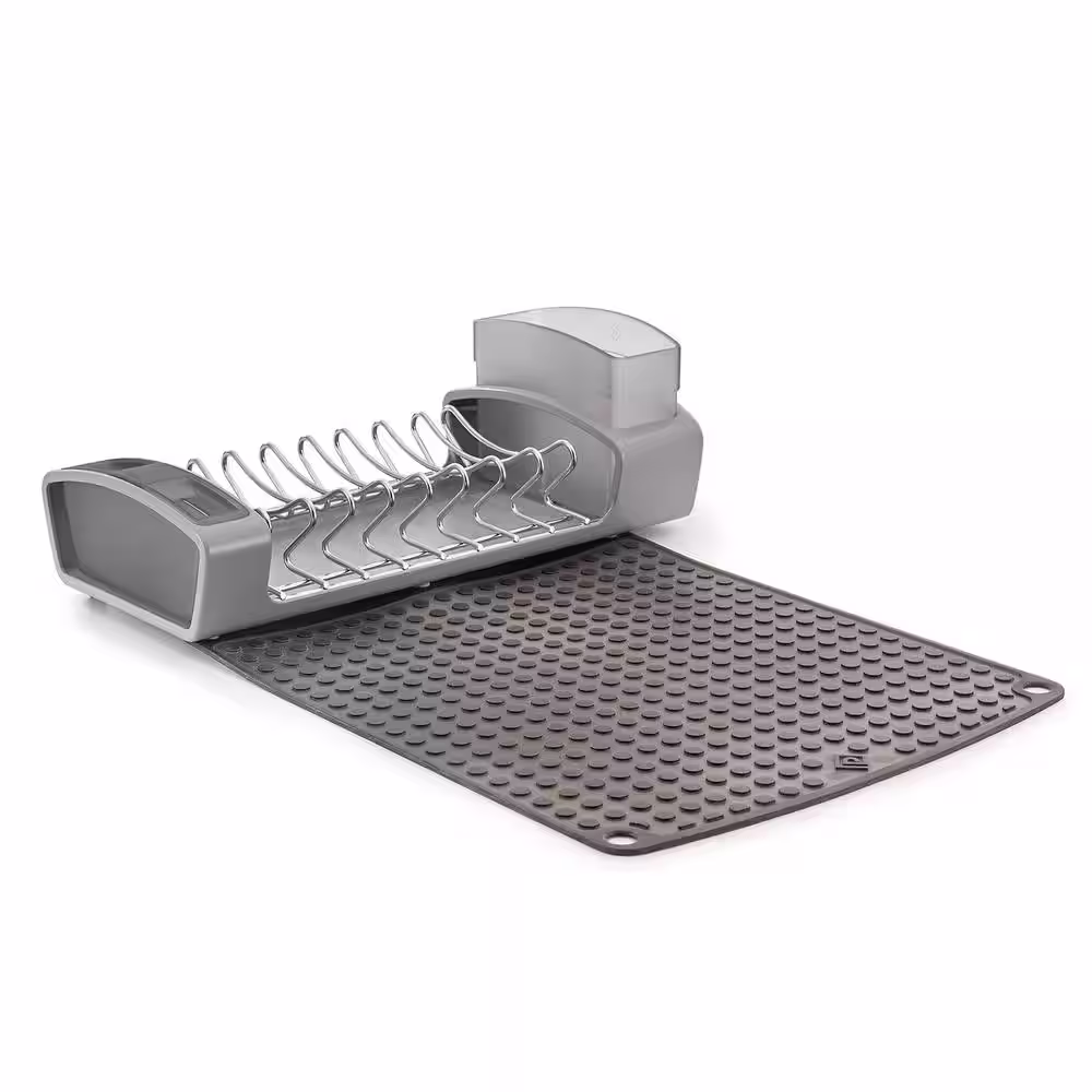 Polder Gray Foldaway Dish Rack