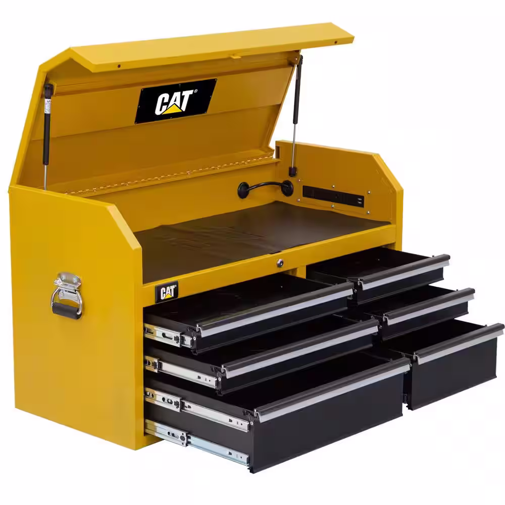 None 41 in. W x 18 in. D 6-Drawer Heavy Duty Top Tool Chest with Power Strip