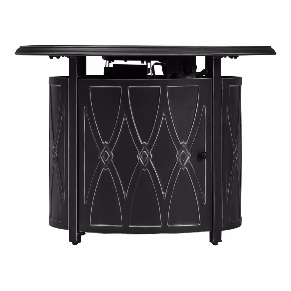 Home Decorators Collection Kendrick 35.04 in. x 25.20 in. Steel Round Propane Gas Firepit