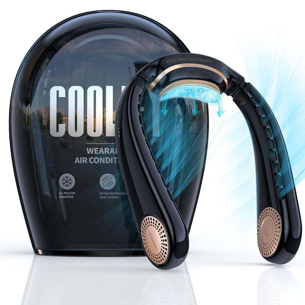 TORRAS Coolify 1 Bladeless 1.5 in. Wearable Neck Air Conditioner Personal Fan 3 Speeds Black
