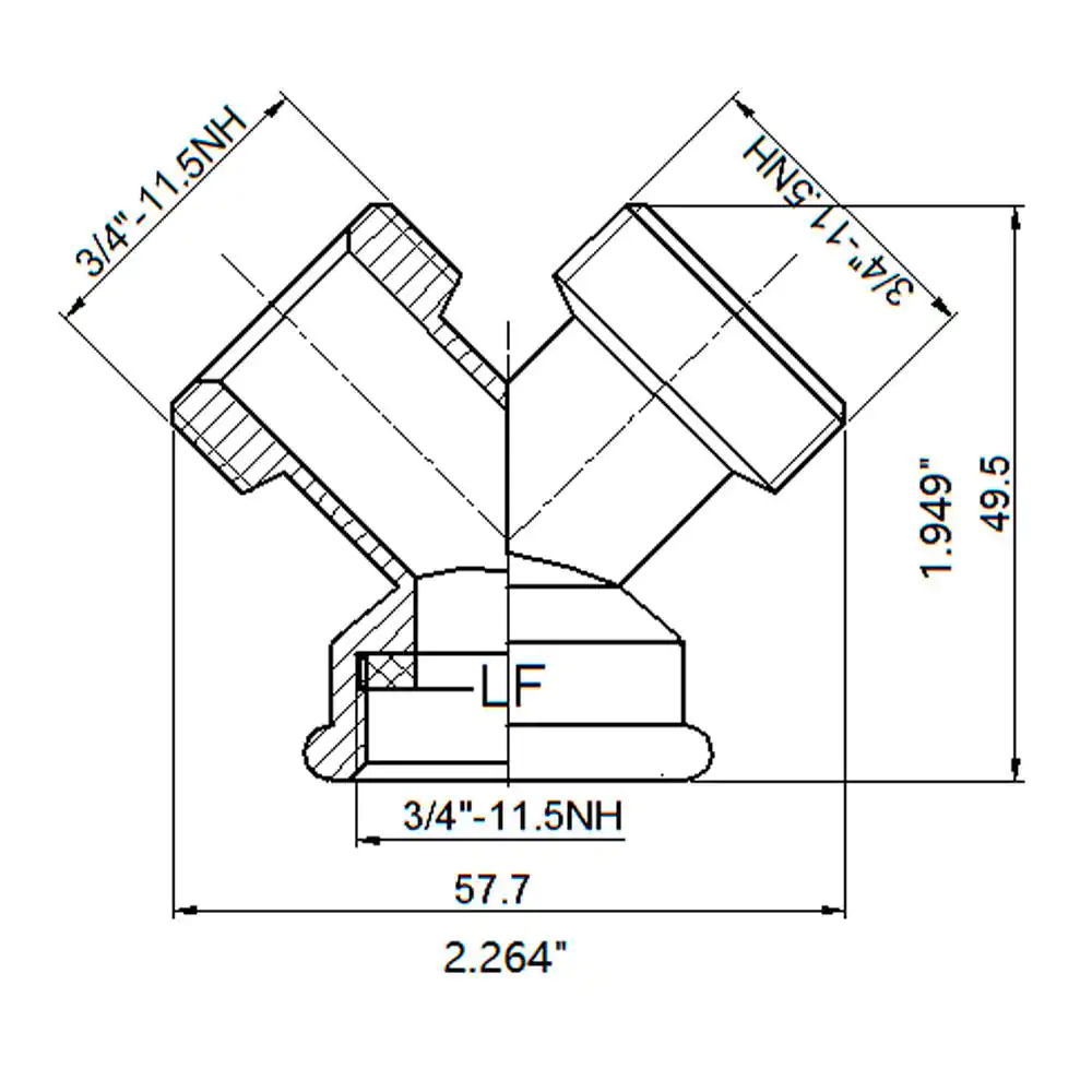 Everbilt 3/4 in. FHT x 3/4 in. FHT x 3/4 in. MHT Brass Wye