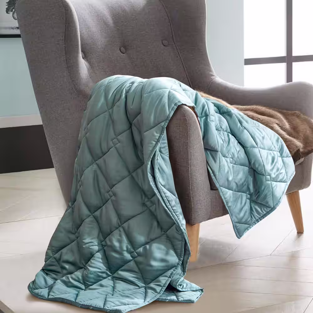 None Green 48 in. x 72 in. x 12 lbs. Weighted Throw Blanket