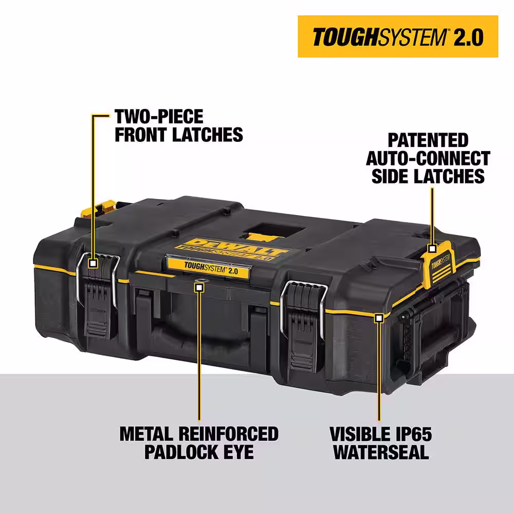 DEWALT TOUGHSYSTEM 2.0 22 in. Small Tool Box and TOUGHSYSTEM 2.0 Deep Tool Tray