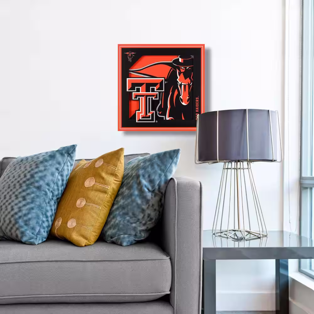 None NCAA Texas Tech Red Raiders 3D Logo Series Wall Art - 12x12