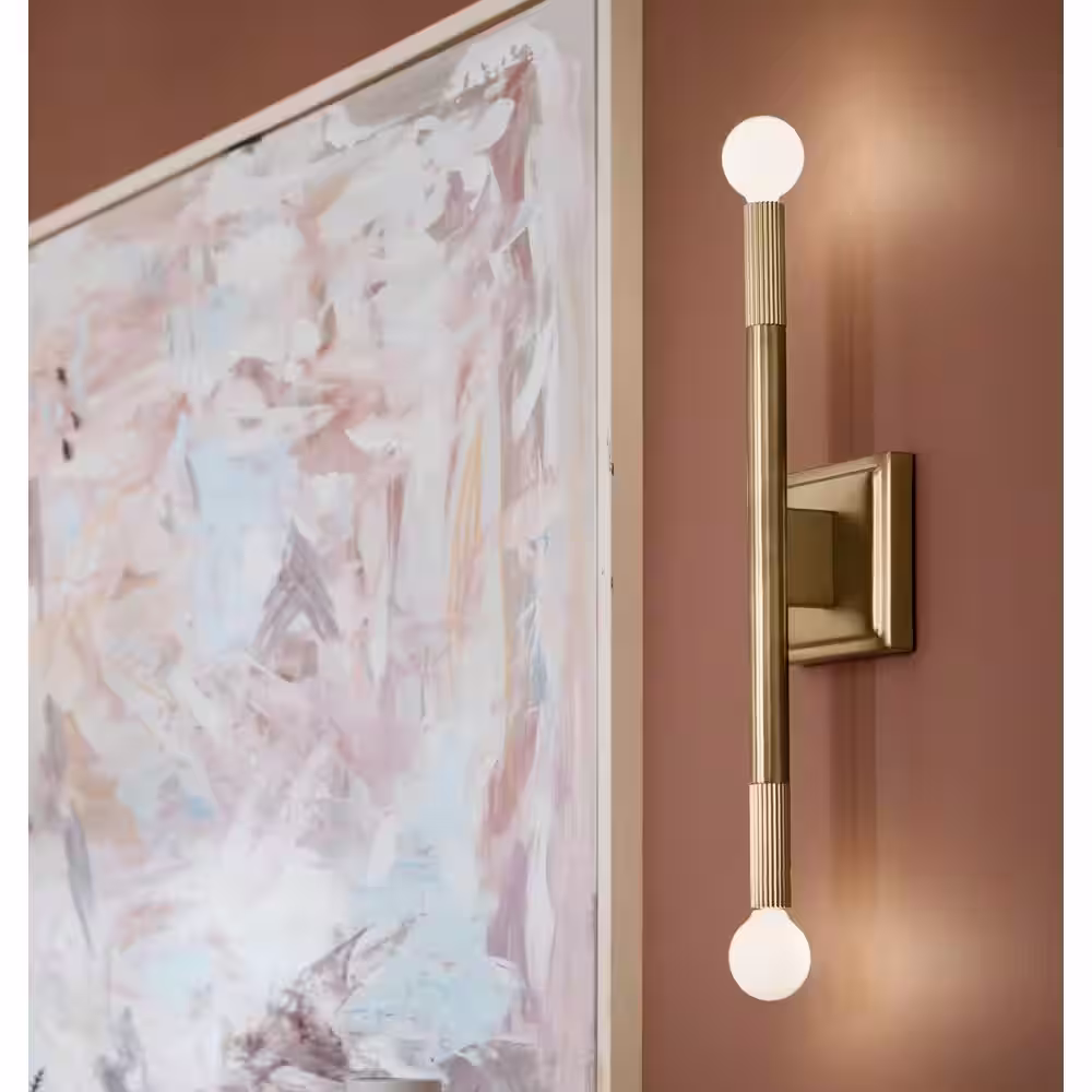 KICHLER Odensa 17 in. 2-Light Champagne Bronze Living Room Wall Sconce Light