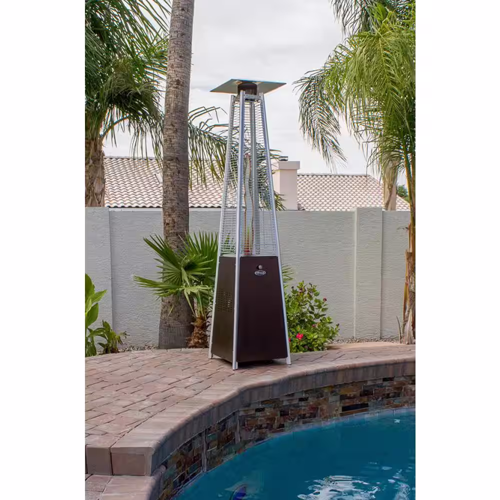 AZ Patio Heaters 40,000 BTU Quartz Glass Tube Hammered Bronze Propane Patio Heater