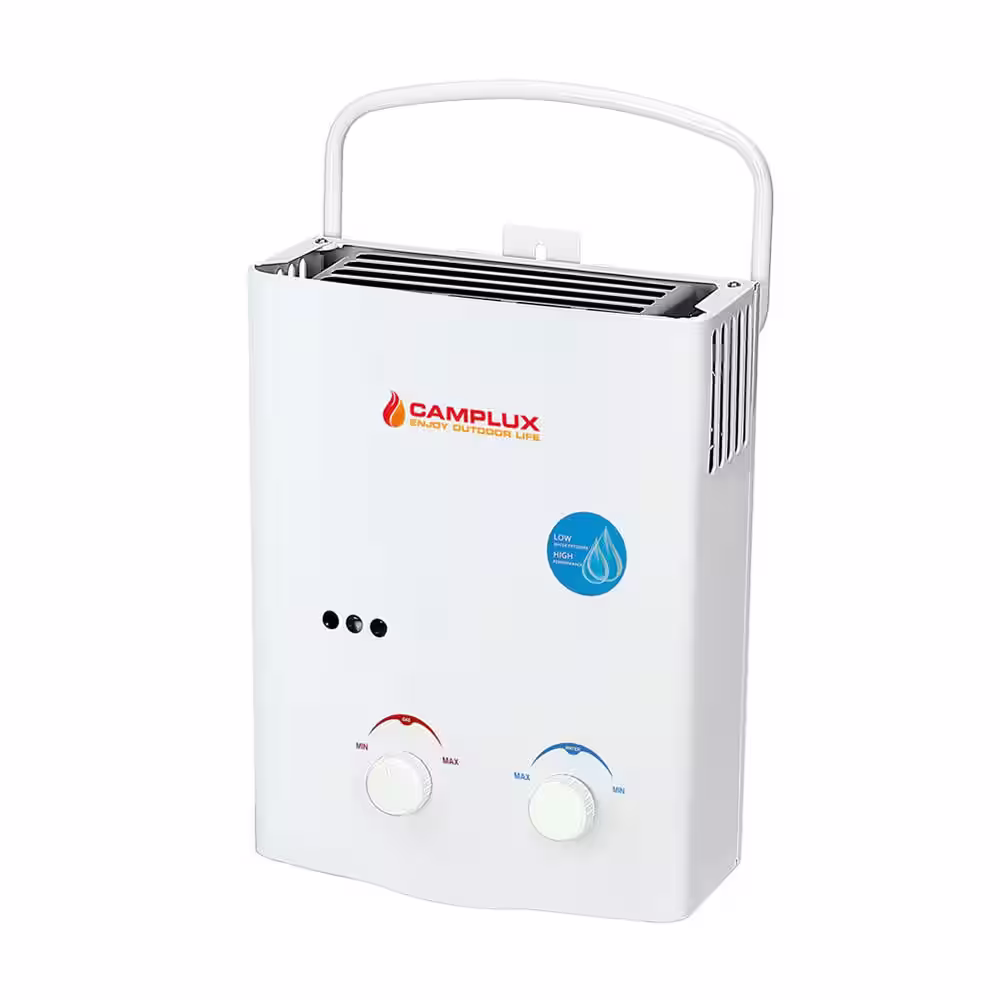 CAMPLUX ENJOY OUTDOOR LIFE Camplux 5 L 1.32 GPM Outdoor Portable Propane Gas Tankless Water Heater with 1.2 GPM Water Pump