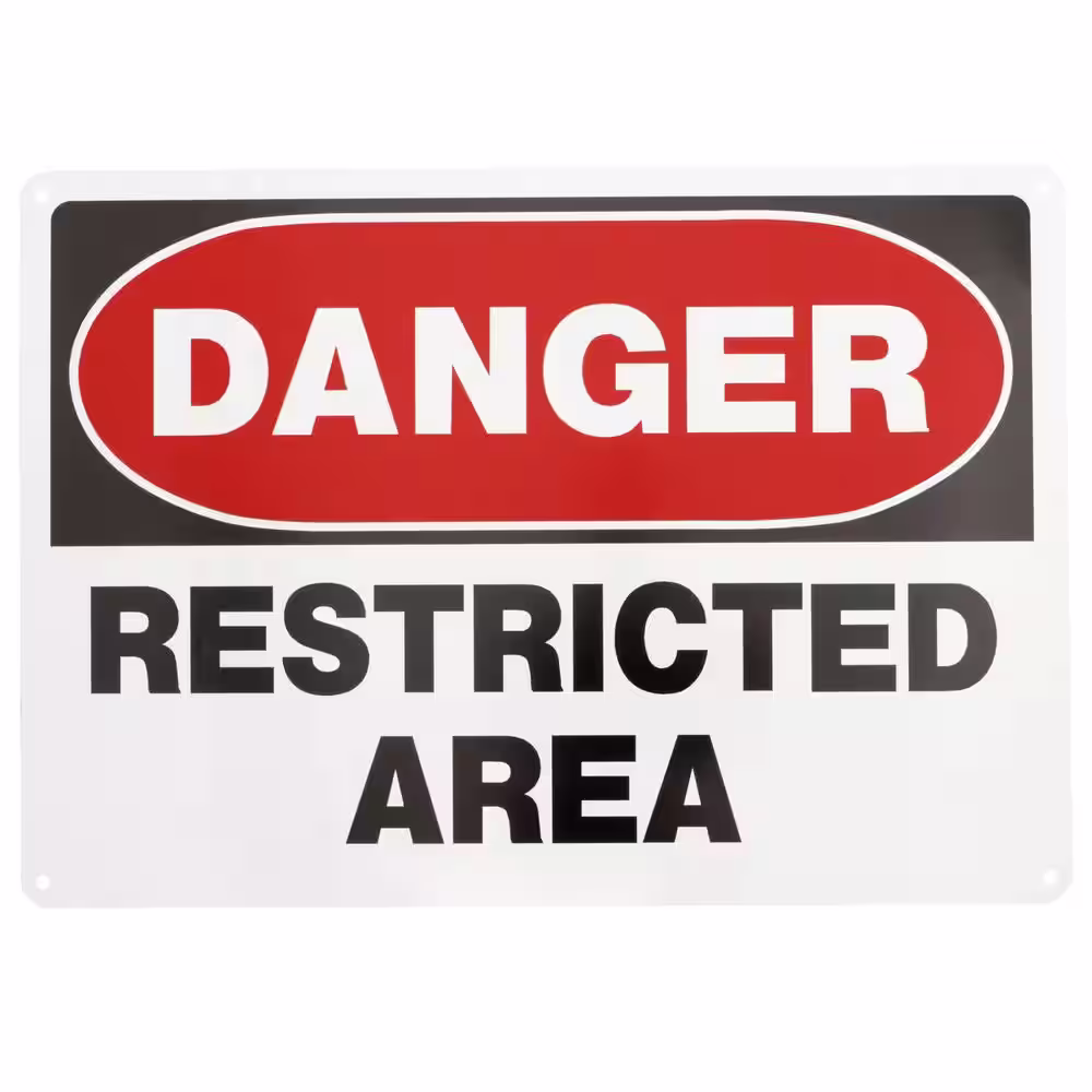 Everbilt 10 in. x 14 in. Aluminum Danger Restricted Area Sign