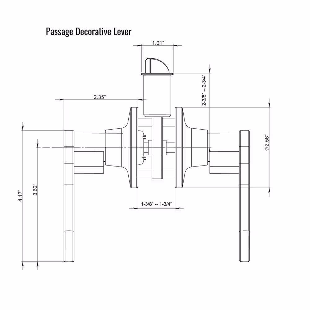 Premier Lock Polished Brass Decorative Passage Door Lever Set