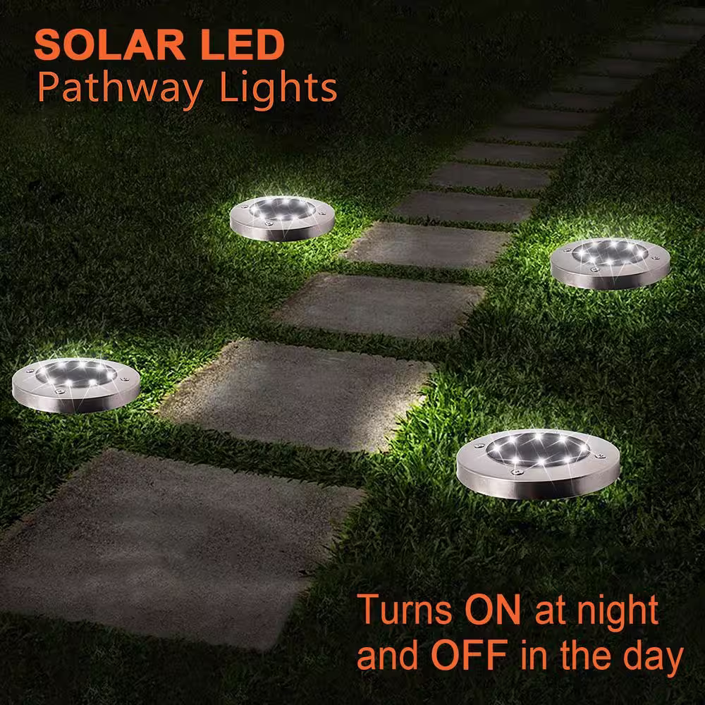 SOWAZ Solar Stainless Steel Clear Integrated LED Path Light (4-Pack)