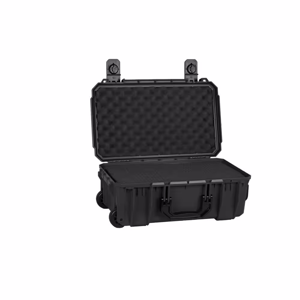 Seahorse 14.24 in. Large Rolling Watertight Tool Case with Foam in Black