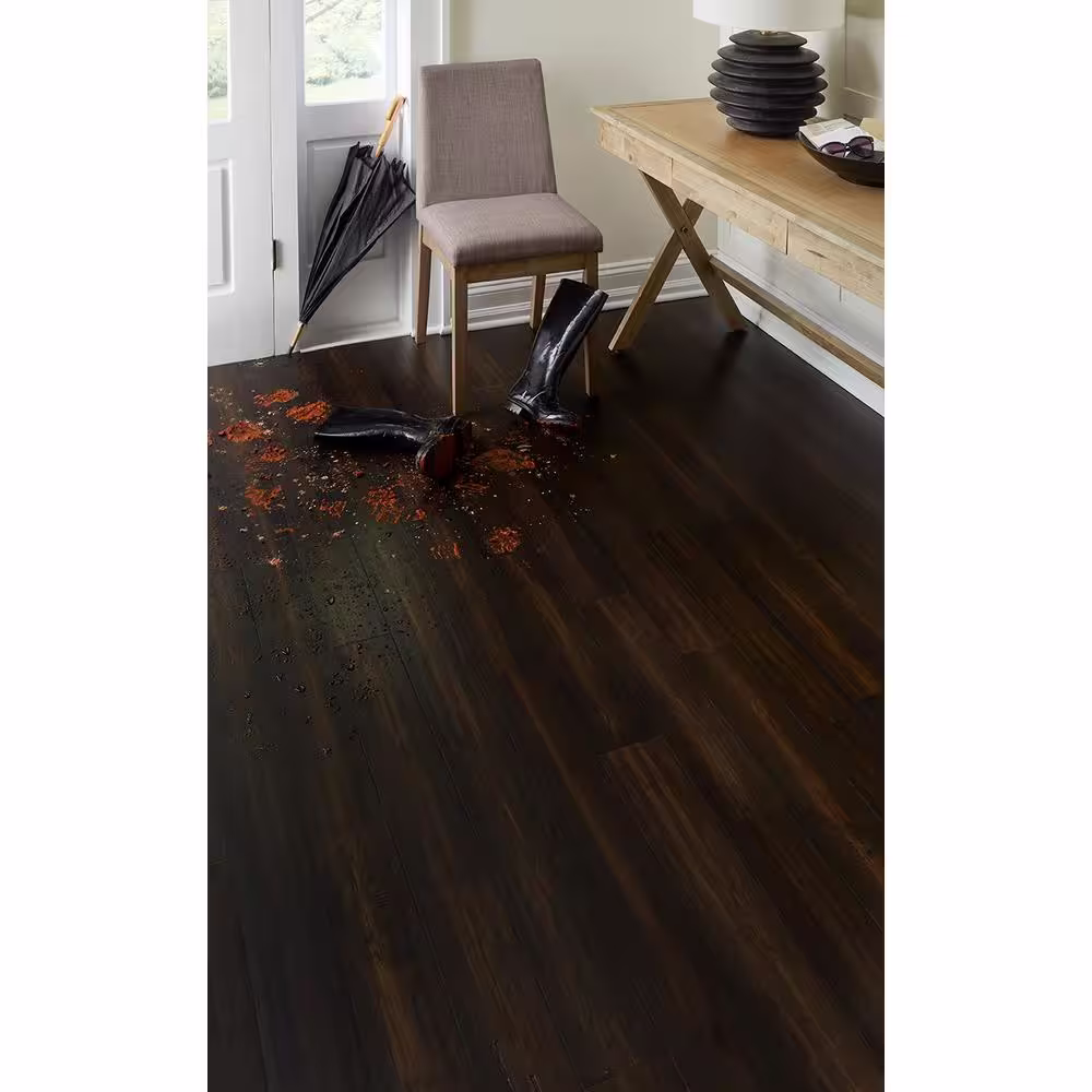OptiWood Cheshire White Oak 7 mm T x 5 in. W Waterproof Wire Brushed Engineered Hardwood Flooring (16.7 sqft/case)
