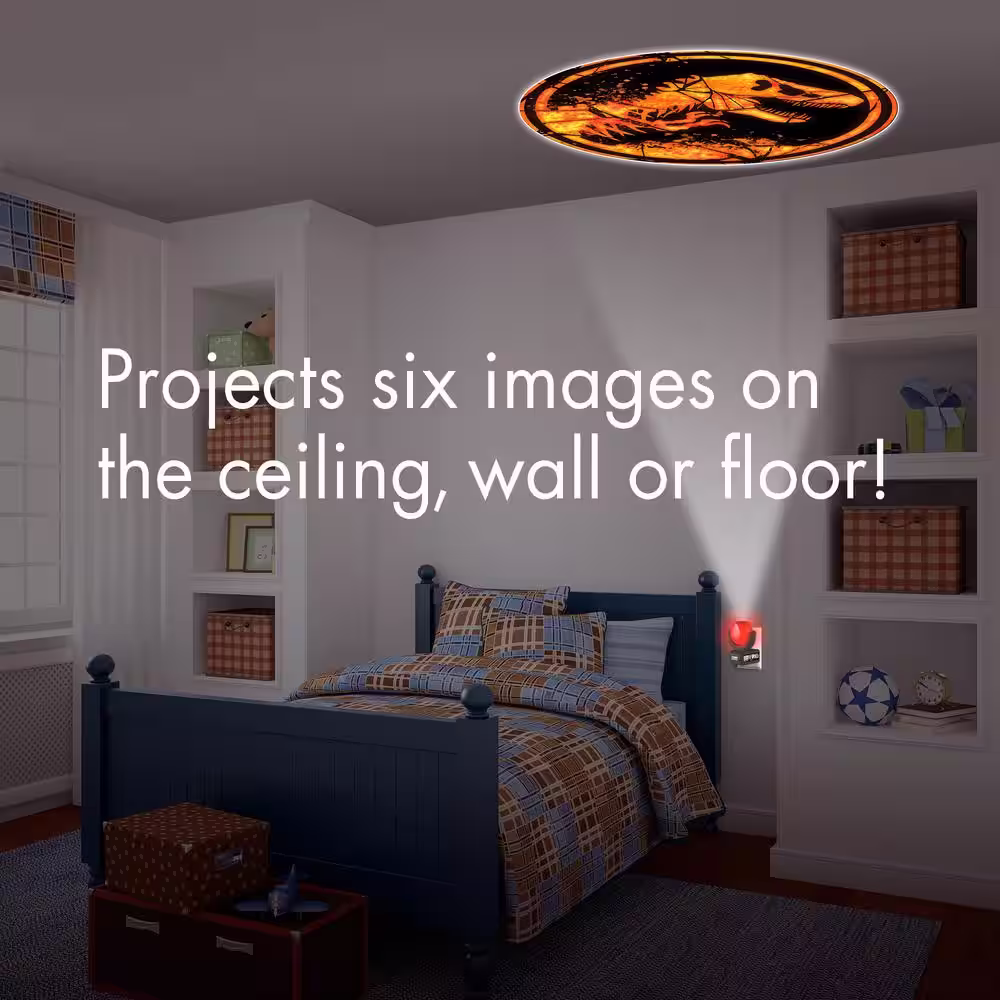 Projectables 0.5-Watt Jurassic World 6-Image Plug In Light Sensing Integrated LED Night Light