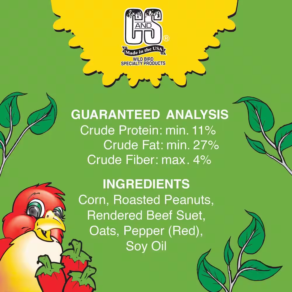 C and S Products Hot Pepper Delight 0.7 lbs. Wild Bird Suet