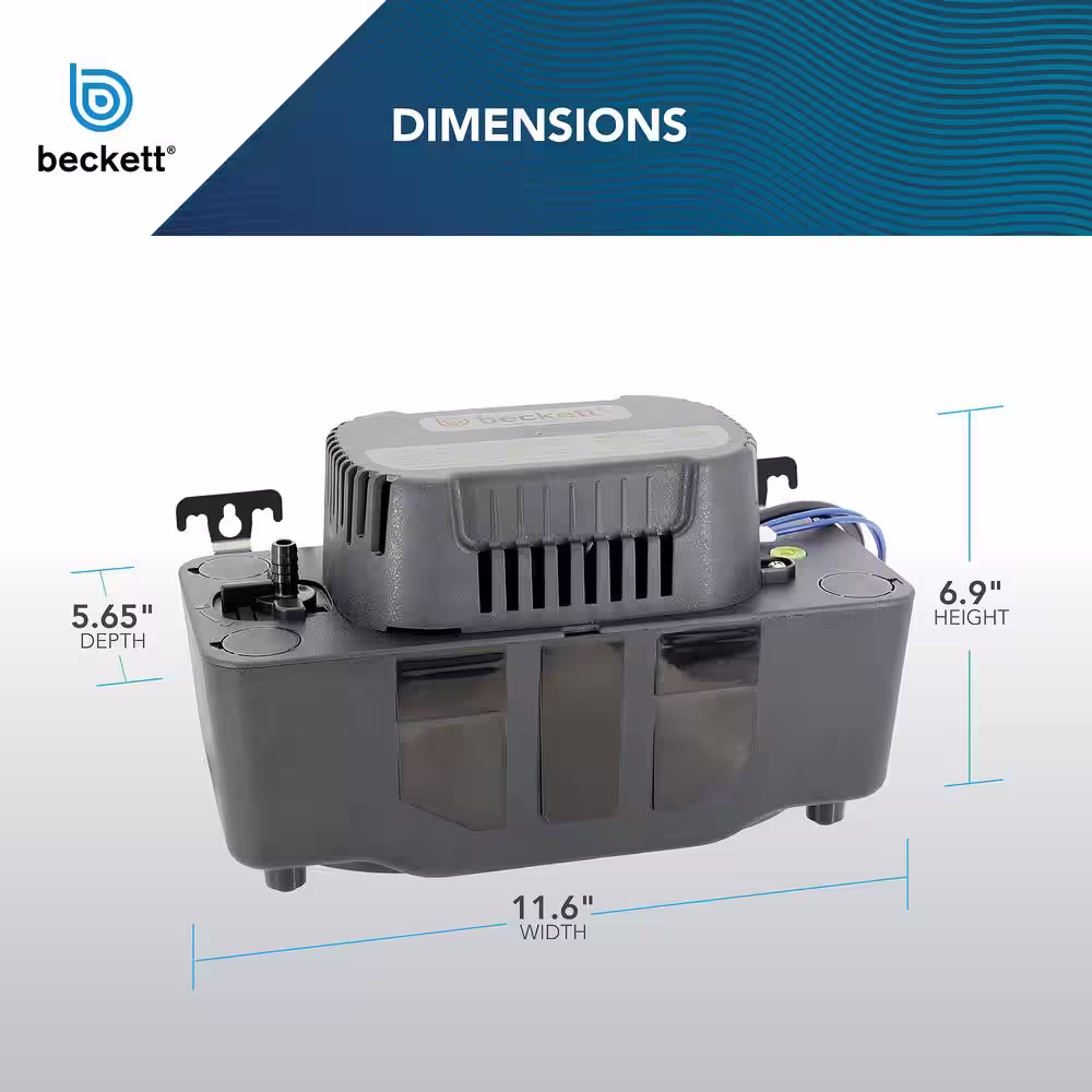 BECKETT BK171TUL 115 Volt Automatic Medium Condensate Removal Pump with Safety Switch and 20 ft. of 3/8 in. ID PVC Tubing