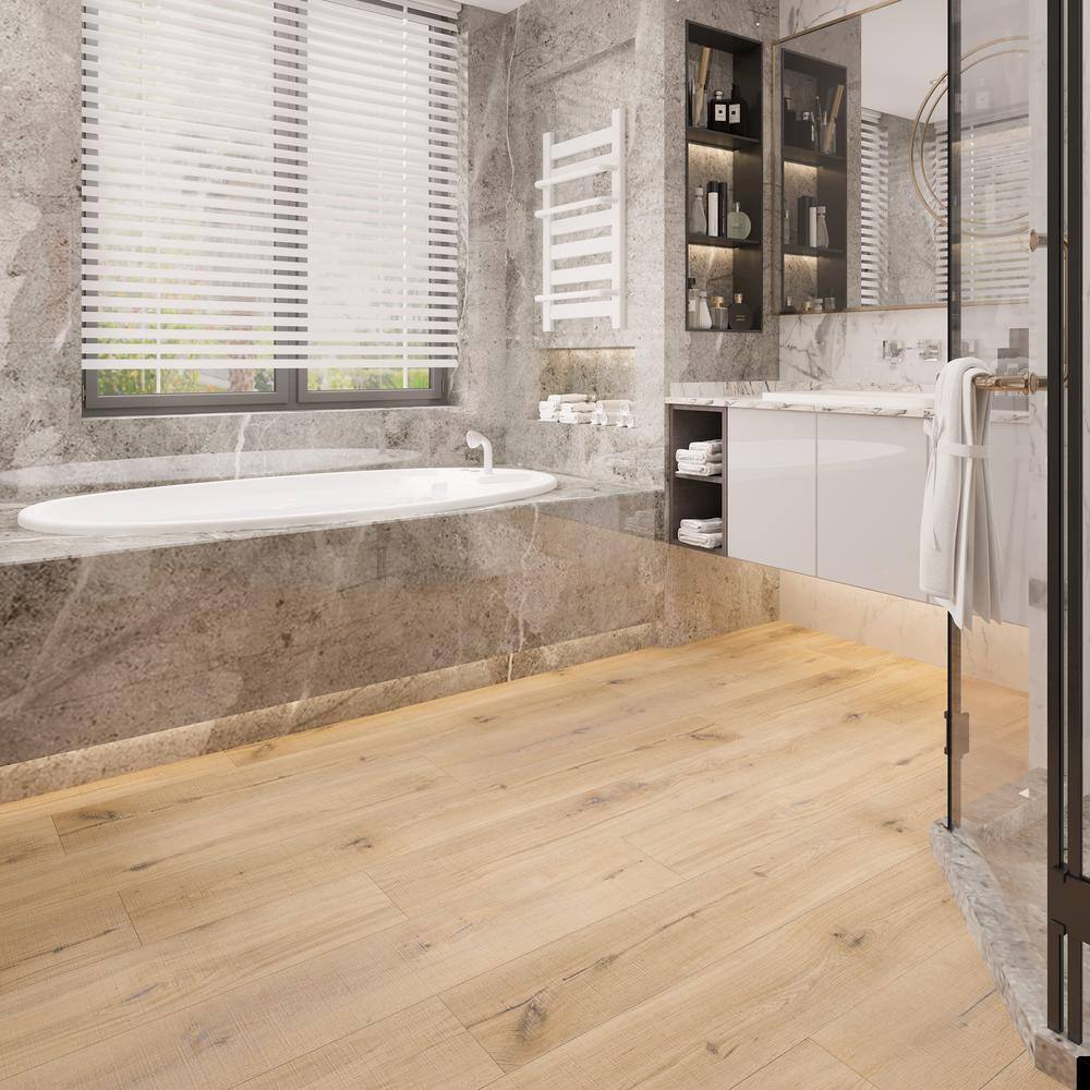 Montserrat Zephyr Bungalow Tan 20 MIL x 9 in. W x 60 in. L SPC Waterproof Click Lock Vinyl Plank Flooring (22.6 sq. ft./case)