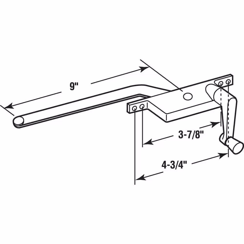 Prime-Line 9 in., Aluminum Diecast, Casement Operator, Right Hand, Square Type