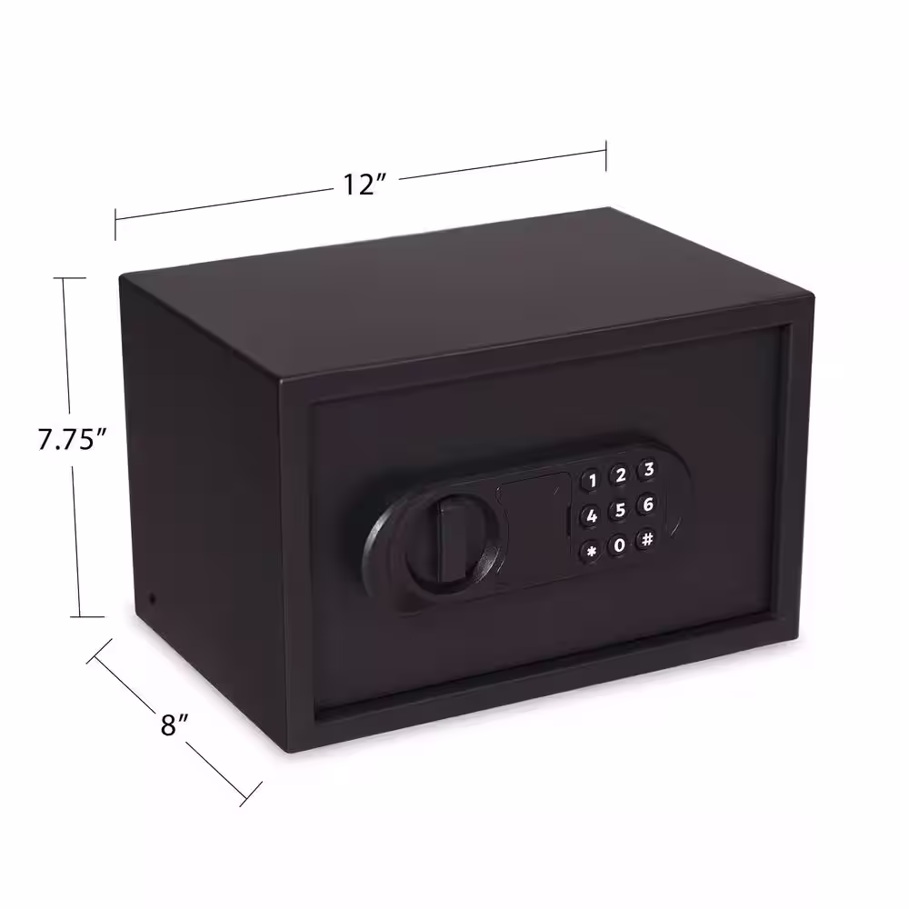 SANCTUARY Home and Office 0.36 cu. ft. Cube Security Vault with Electronic Lock, Matte Black