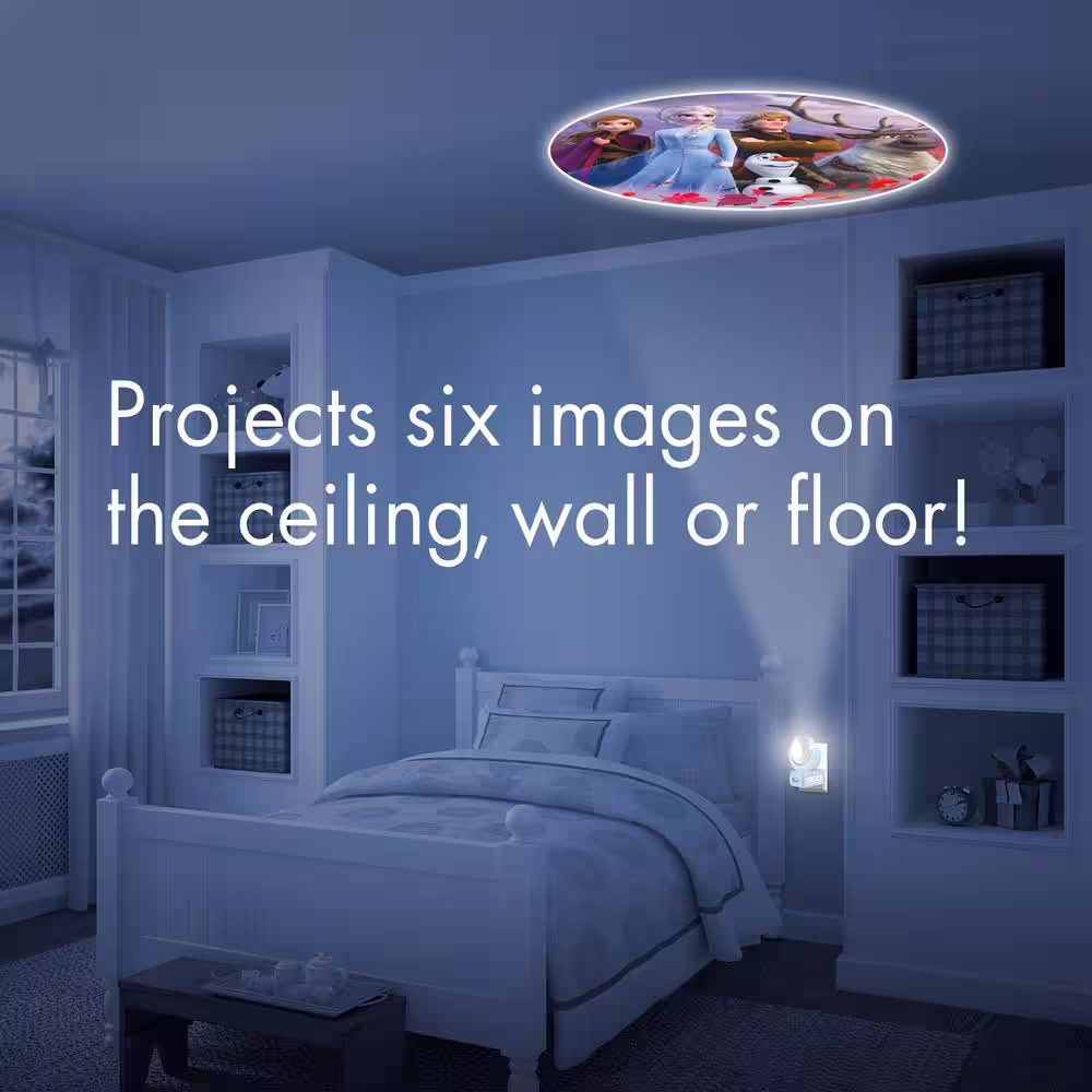 Projectables 0.5-Watt Frozen 2 6-Image Plug In Light Sensing integrated LED Night Light