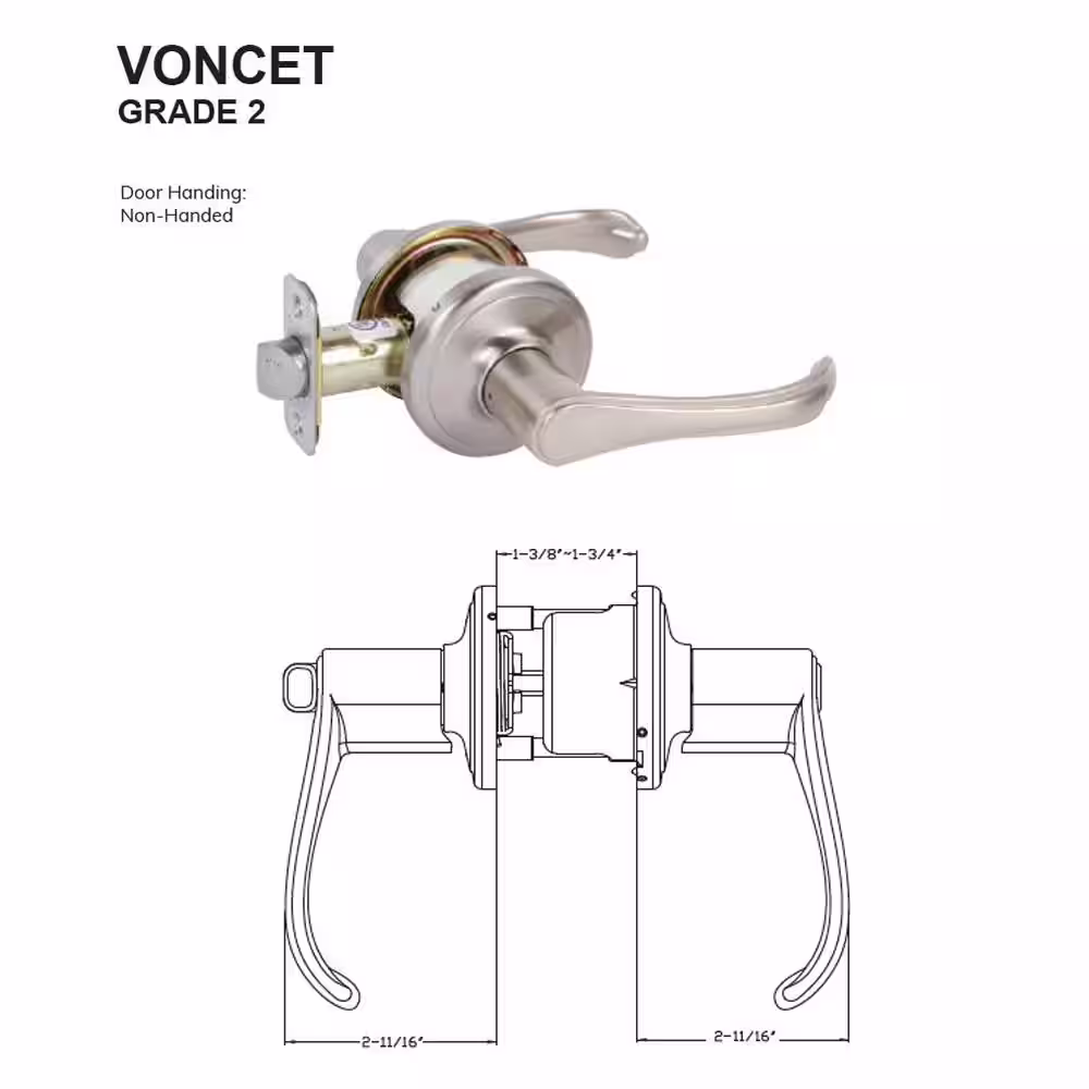 None Grade 2 Voncet Privacy (Bed/Bath) Lever Tuscany Bronze
