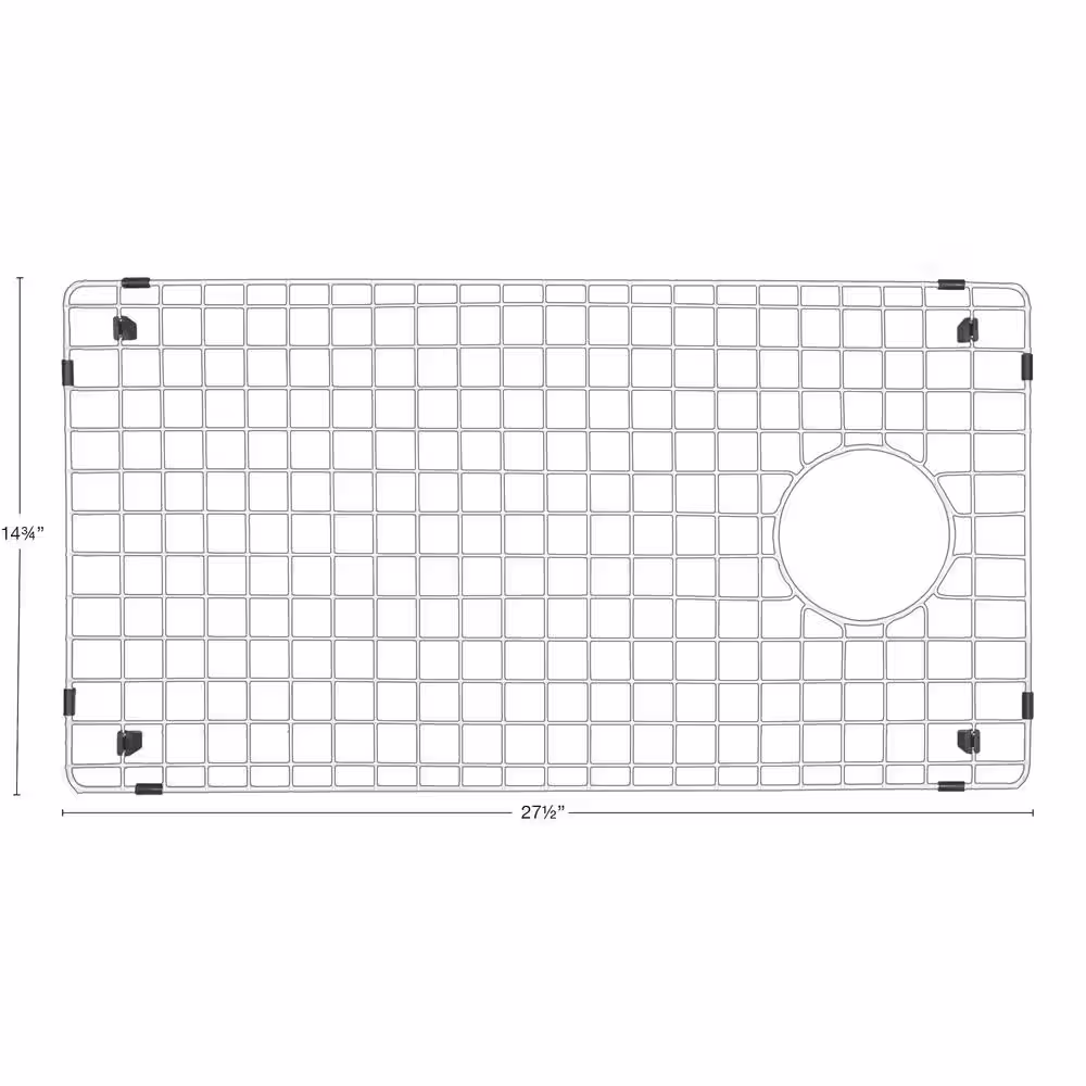 Karran 27-1/2 in. x 14-3/4 in. Stainless Steel Bottom Grid Fits QT-670, QU-670