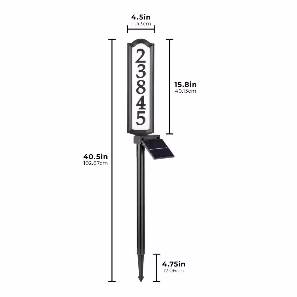 Whitehall Products Solar Solutions 40.5 in. x 4.75 in. Aurora Solar LED Address Post