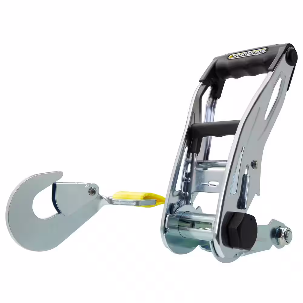 SmartStraps 2 in. x 8 ft. Yellow RatchetX Tie Down Strap w/ Snap Hooks with 3,333 lb. Safe Work Load - 1 pack