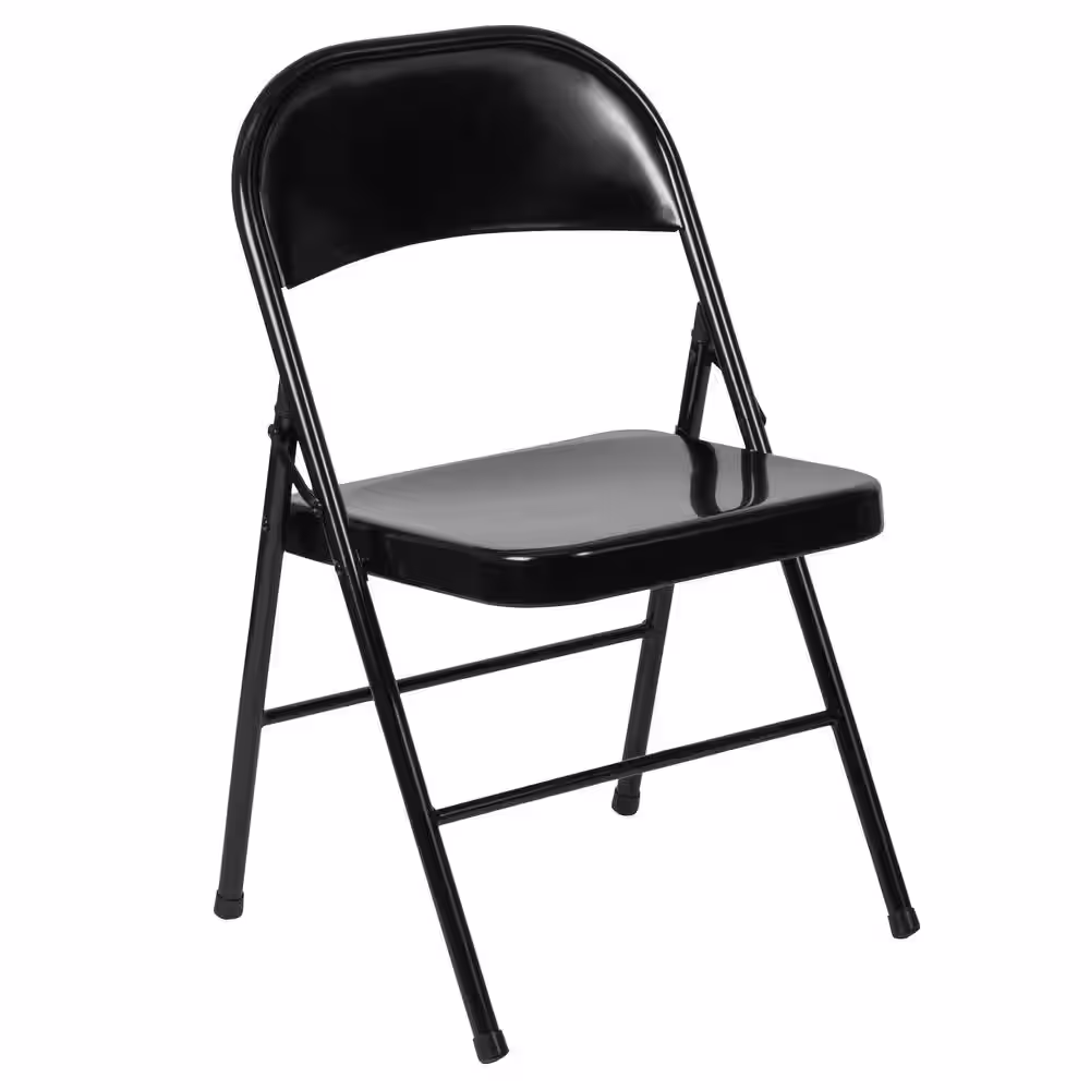 Carnegy Avenue Black Metal Folding Chair (4-Pack)