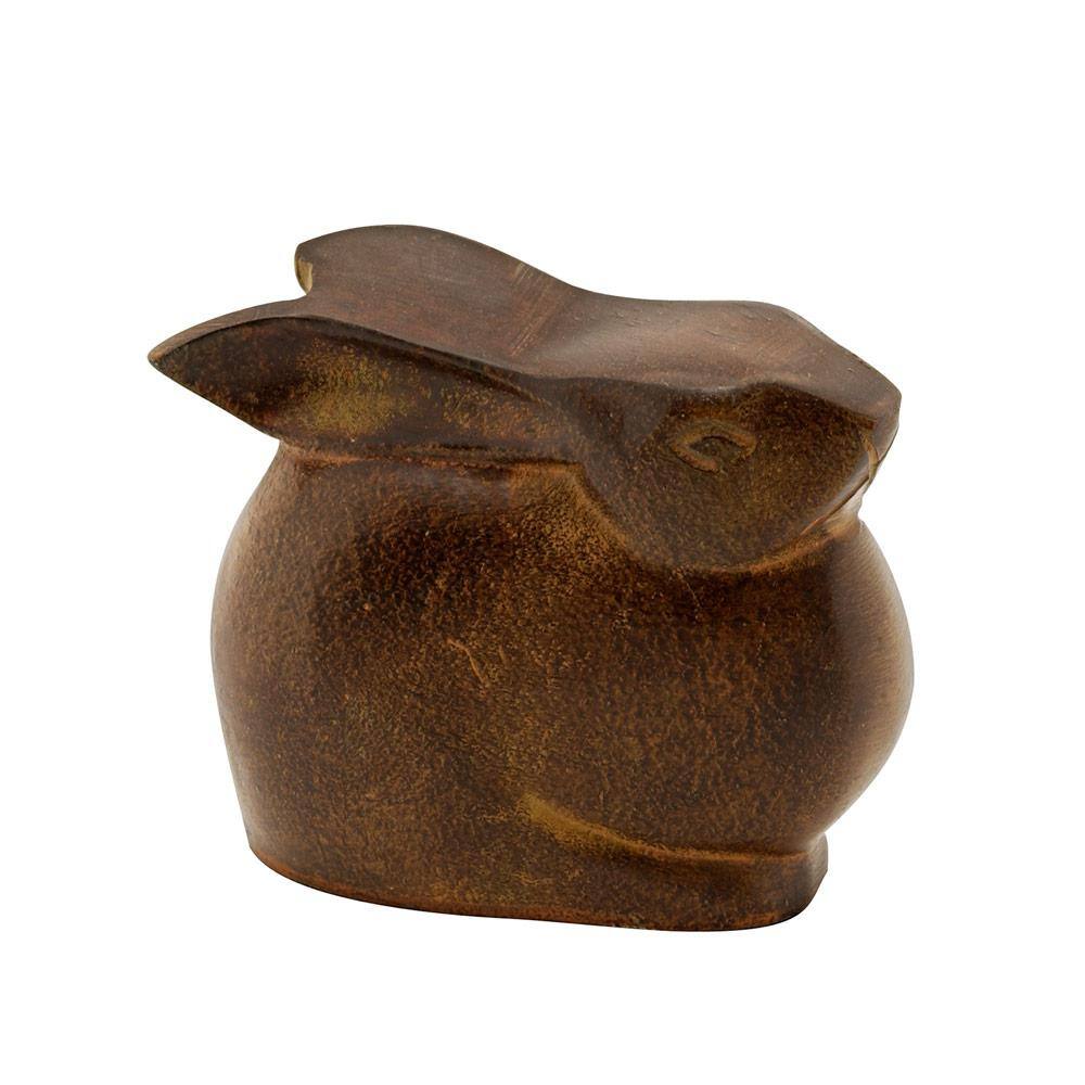 Achla Designs Cast Aluminum Small Moon Bunny Indoor Outdoor Statue, 3.75 in. Tall Antique Bronze Finish