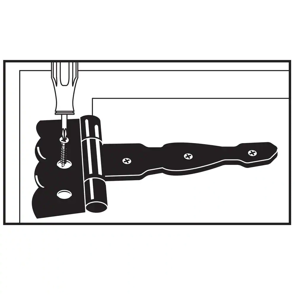 Everbilt 4 in. Black Heavy Duty Decorative Tee Hinge