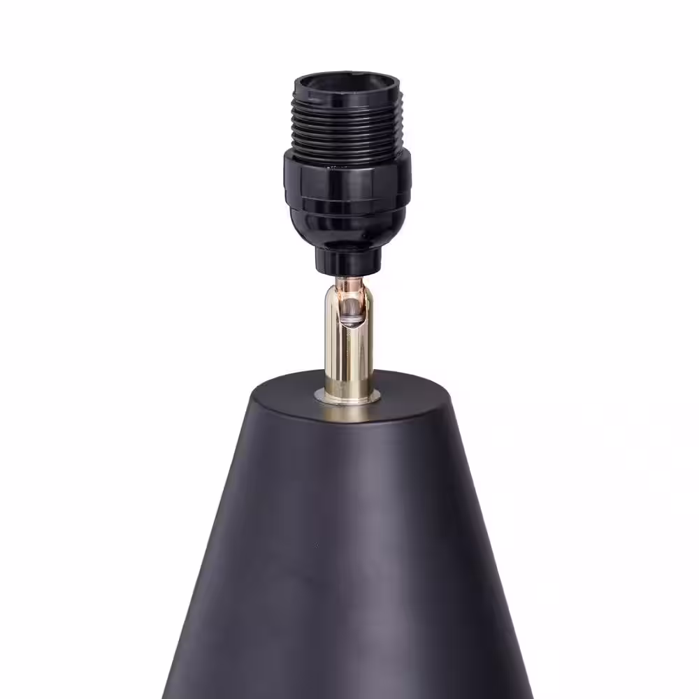 Litton Lane 27 in. Black Metal Task and Reading Table Lamp with Gold Accents