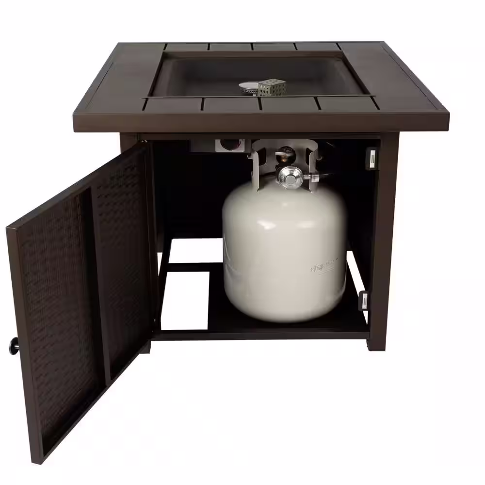 Fire Sense Harrington 30 in. W x 24.5 in. H Outdoor Square Powder Coated Steel Liquid Propane Fire Pit