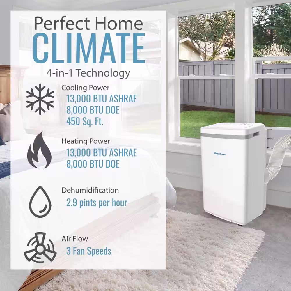Keystone 13,000 BTU Portable Air Conditioner with Heat